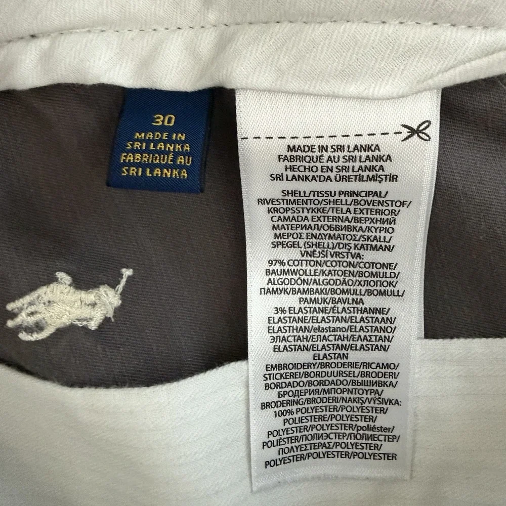 Polo Ralph Lauren Mens Pony Shorts Size 30 Gray AOP Preppy Stretch Classic 8